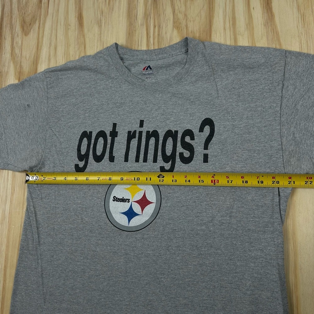 Pittsburgh Steelers "Got Rings? We Do" NFL Football T-Shirt Gray Men Size L Y2K - Picture 6 of 9